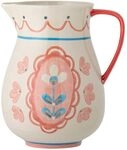 Bloomingville Krug ODINA Natur mit Rosa Blumen 3,3 Liter Geschirr Kanne