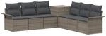 vidaXL Sofa Set 7 STK. Grau und Dunkelgrau Polyrattan und Stahl