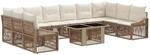 vidaXL Gartensofa-Set 11 STK. Beige und Cremewei&szlig; Poly-Rattan