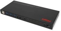 ROLINE KVM Switch, HDMI 4K, USB, 1 User - 4 PC, mit 3-Port USB-Hub