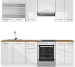 Vicco K&uuml;chenzeile Fame-Line, Wei&szlig; Hochglanz/Wei&szlig;, 240 cm