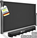 tillvex&reg; Seitenmarkise 180 x 400 cm ausziehbar & Blickdicht mit Regencover