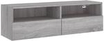 vidaXL TV-Wandschrank Grau Sonoma 100x30x30 cm Holzwerkstoff