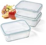 GOURMETmaxx Glas-Frischhaltedosen Klick-It 3 Dosen 1,6 L | Als Brotdose oder...