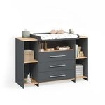 Livinity Wickelkommode Torino Anthrazit/Goldkraft Eiche