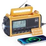 Kurbelradio DAB/UKW mit Akku 5000mAh, Tragbare Solar Radio mit LED-Taschenlampe &