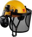 Mustbau Kettens&auml;gen-Schutzhelm, Schutzhelm mit Geh&ouml;rschutz und Netzvisier, 53...