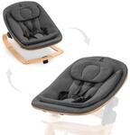 hauck Holz Babywippe & Hochstuhlaufsatz, Highchair Bouncer Eco Deep Grey