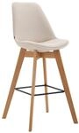 CLP Barhocker METZ mit Stoffbezug I Thekenhocker mit Eichenholzgestell und