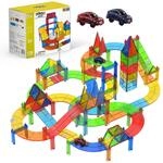 Olvy Magnetische Bausteine Montessori Spielzeug - 126 Magnetic Tiles Kinder -