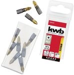 kwb Titan Bits - Bitsset &ndash; 10er PZ 2 Bit-Set 25 mm, Bitbox, 1/4 Au&szlig;ensechskant,