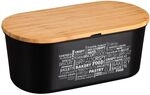 Kesper | Brotbox mit Schneidebrett, PET, 34 x 18 x 14 cm, Schwarz | 38502