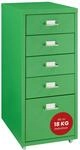[en.casa] Rollcontainer K&ouml;kar Schubladenschrank Metall Aktenschrank mit 5...