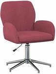 vidaXL Drehstuhl 54 x 58 x 90 cm Weinrot Stoff, Moderner drehbarer...