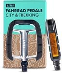 AARON City Fahrradpedale mit rutschfestem Gummi Grip und abgedichtetem