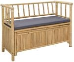 vidaXL Garten-Aufbewahrungsbank 110 x 47 x 80 cm Bambus Natur