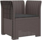 vidaXL 1-Sitzer Sessel mit Kissen Rattan-Look PP Hellgrau