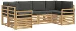 vidaXL Outdoor-Sofagarnitur 6 STK. Wei&szlig; und Anthrazit Polyester