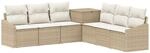 vidaXL Sofa Set 7 pcs Beige und Cremewei&szlig; Polyrattan und Stahl, Garten,...