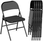 HOMCOM Klappstuhl mit Gepolsteter R&uuml;ckenlehne 6er Set bis 120 kg Schwarz
