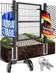 V2Aox Gartentor Tor f&uuml;r Gartenzaun Zaun 100 cm hoch Gartent&uuml;r aus Metall f&uuml;r