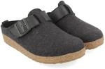 HAFLINGER Grizzly Chicago Filzpantoffeln Gummisohle, Lederriehmen mit Schnalle...