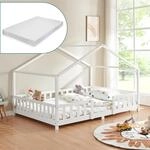 [en.casa] Kinderbett Treviolo mit Matratze 140x200 cm Wei&szlig;