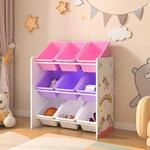 [en.casa] Kinderregal Mux&iacute;a mit 9 Aufbewahrungsboxen Spielzeugregal mit