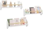 WOLTU B&uuml;cherregal Kinder 3er Set Wandregal Wei&szlig;