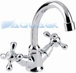 Zweigriff Retro Waschtisch Armatur Waschbecken Wasserhahn Nostalgie b203