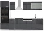 Vicco K&uuml;chenzeile R-Line, Anthrazit Hochglanz, 300 cm