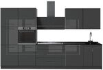 Vicco K&uuml;chenzeile Fame-Line, Anthrazit Hochglanz/Anthrazit, 340 cm