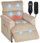 HOMCOM Relaxsessel Fernsehsessel mit Vibrationsmassage, Kord, Braun