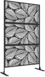 Outsunny Raumteiler 3-teilig 122 x 198 cm Gartensichtschutz Stahl Schwarz
