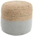 Beliani Boho Pouf aus Baumwolle und Jute beige/grau Dalama