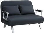 HOMCOM 3 in 1 Schlafsofa Schlafcouch 2 Sitzer 185x105cm Schwarz