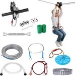 VEVOR Zipline Seilrutsche 18,3 m Seilbahn, Zip Line Kit bis 150 kg, Backyard Zip Line