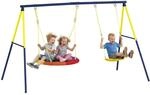 AIYAPLAY Doppelschaukel mit Gestell bis 150 kg Kinder 3-8 265x160x 78cm 