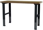STIER h&ouml;henverstellbarer Werktisch, 1500x600x760-1060mm, aus Stahl und Buche,