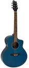 DIMAVERY STW-50 Westerngitarre, blau | Mini-Jumbo Western-Gitarre mit