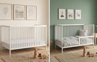 Kids Collective Babybett Kinderbett Gitterbett mit Rausfallschutz Baby Bett 