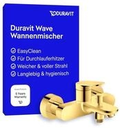 Duravit Wave Wannenarmatur Aufputz f&uuml;r 2 Verbraucher, Einhebel-Wannenmischer...