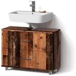Livinity Waschbeckenunterschrank Eisak, Eiche rustikal, 80 x 60 cm | mit 2...