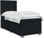 vidaXL Boxspringbett mit Matratze Schwarz 90 x 200 cm Stoff