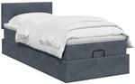 vidaXL Ottoman Bett mit Matratze Dunkelgrau 90 x 190 cm Samt