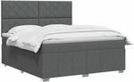 vidaXL Boxspringbett mit Matratze Dunkelgrau 140 x 190 cm Stoff