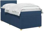 vidaXL Boxspringbett mit Matratze mit Kopfteil Blau 90 x 200 cm Stoff