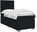 vidaXL Boxspringbett mit Matratze Schwarz 100 x 200 cm Stoff
