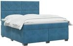 vidaXL Boxspringbett mit Matratze mit Kopfteil Blau 140 x 200 cm Samt