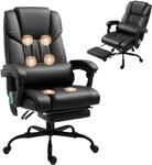 Vinsetto B&uuml;rostuhl Ergonomisch mit Massagefunktion Fu&szlig;st&uuml;tze Schwarz